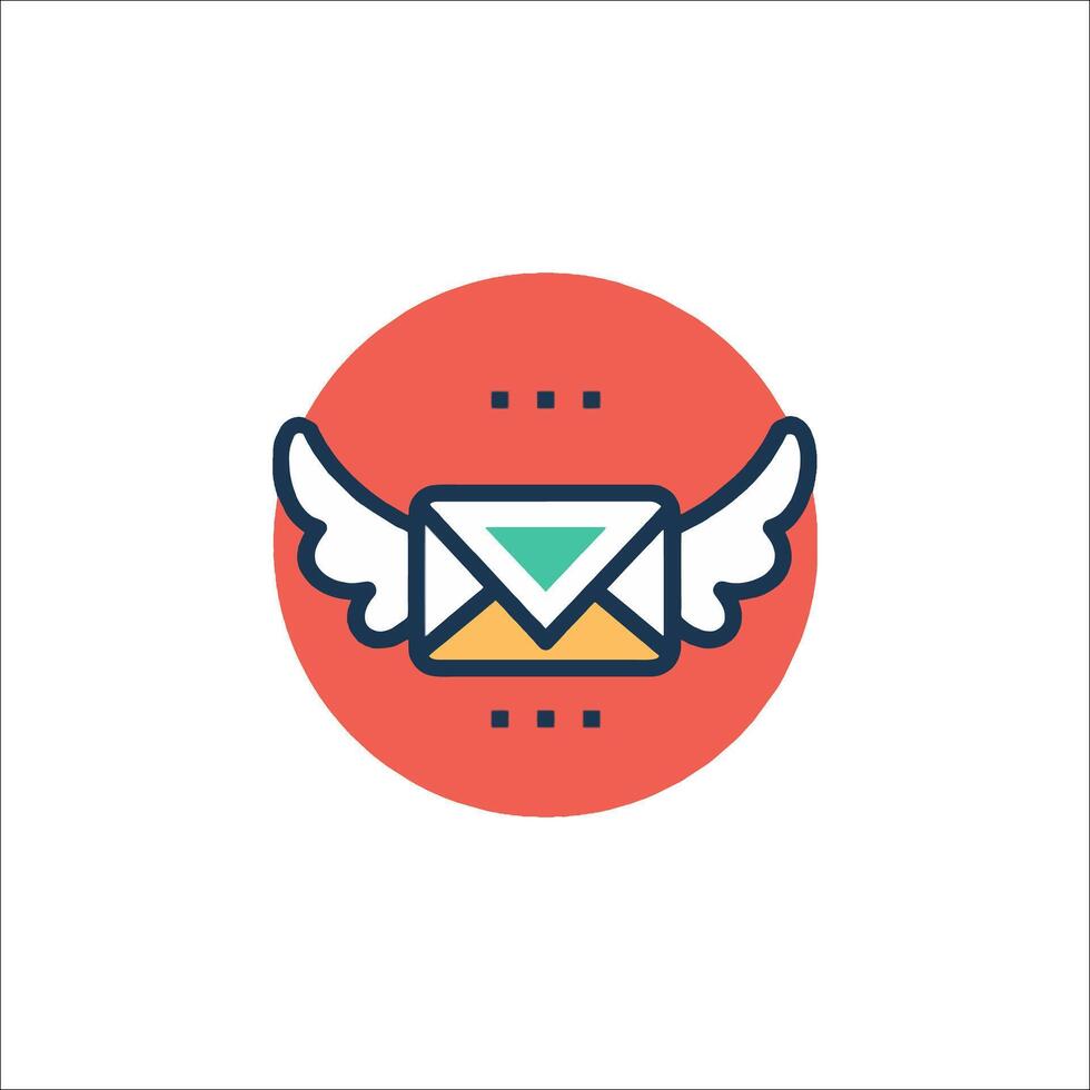 An email envelope with wings on it vector