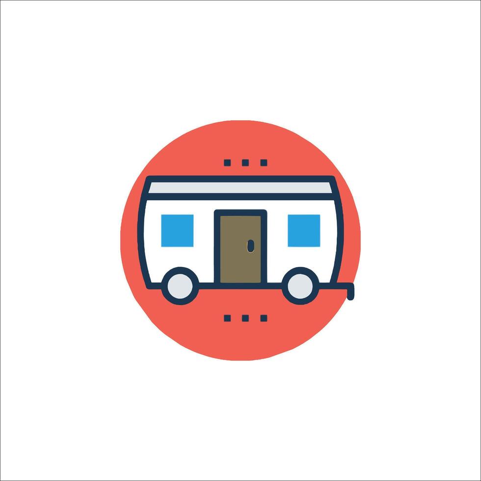 A small trailer icon on a white background vector