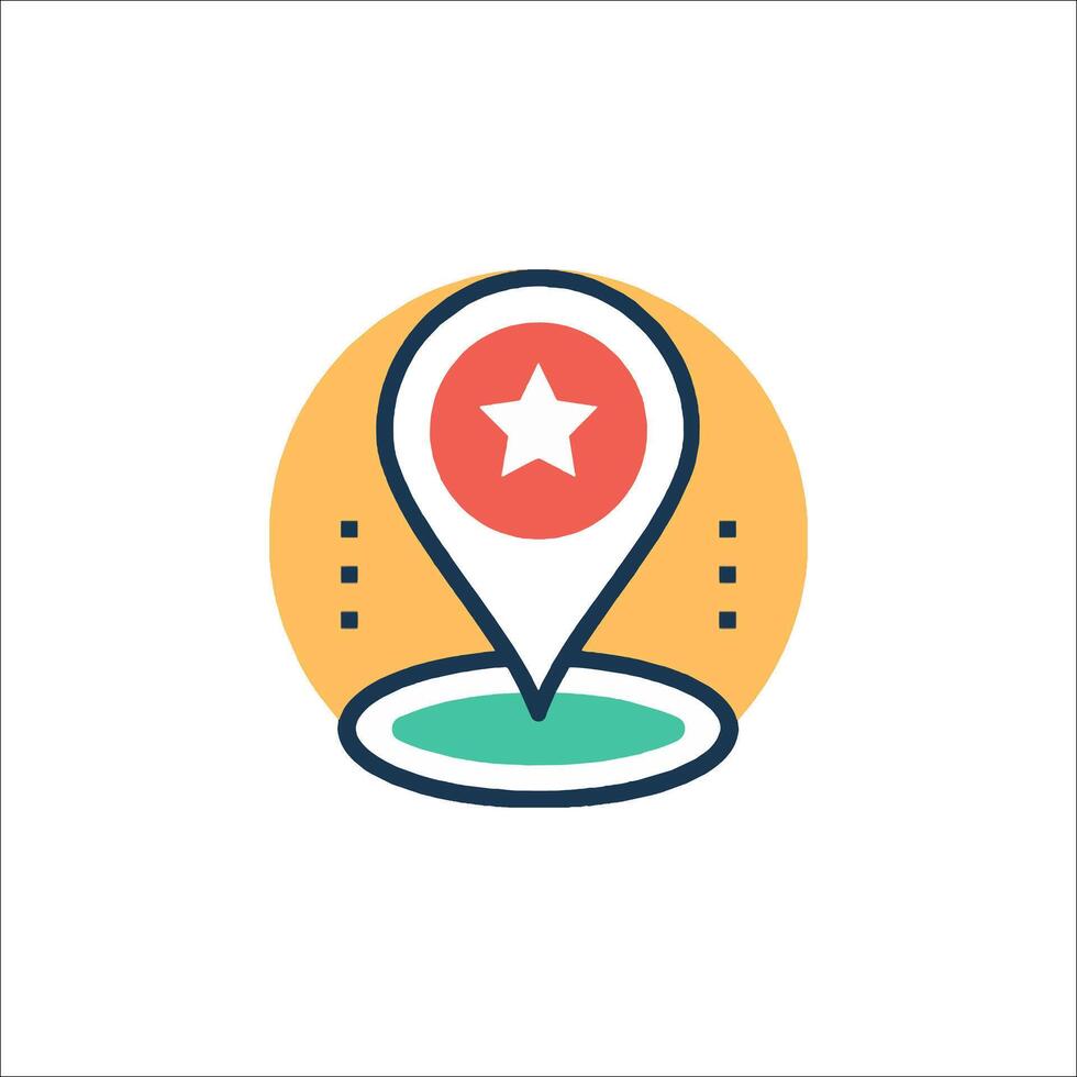 A location marker icon with a star on it vector
