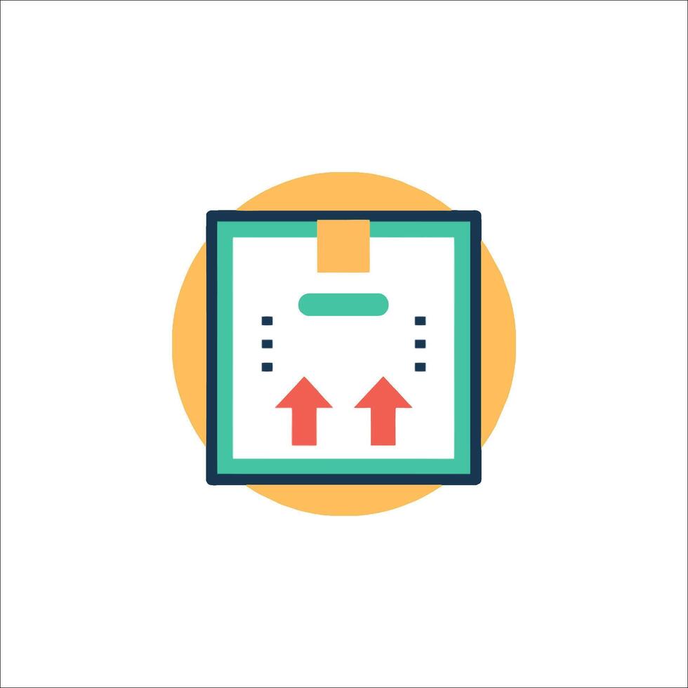 A flat icon of a box with a paper on top vector