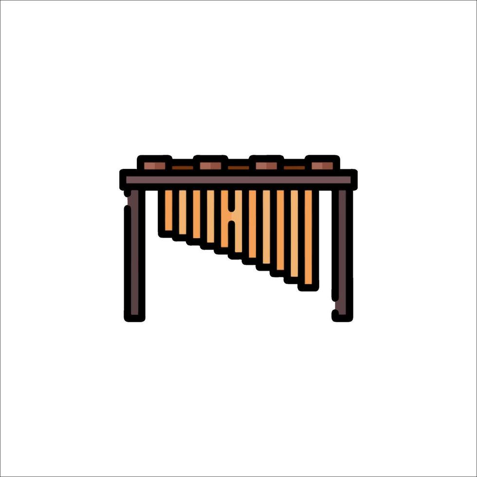 Pan flute icon vector