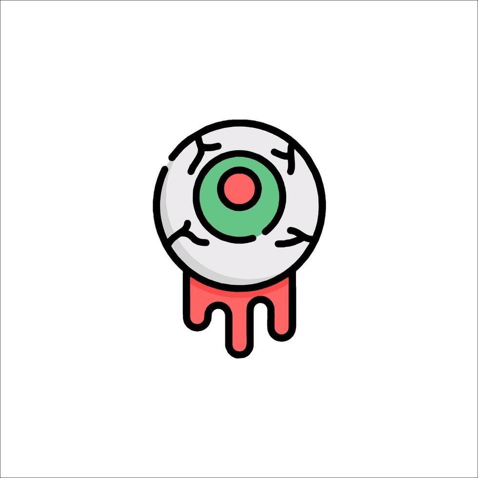 A green and red eye with a red eye on it vector