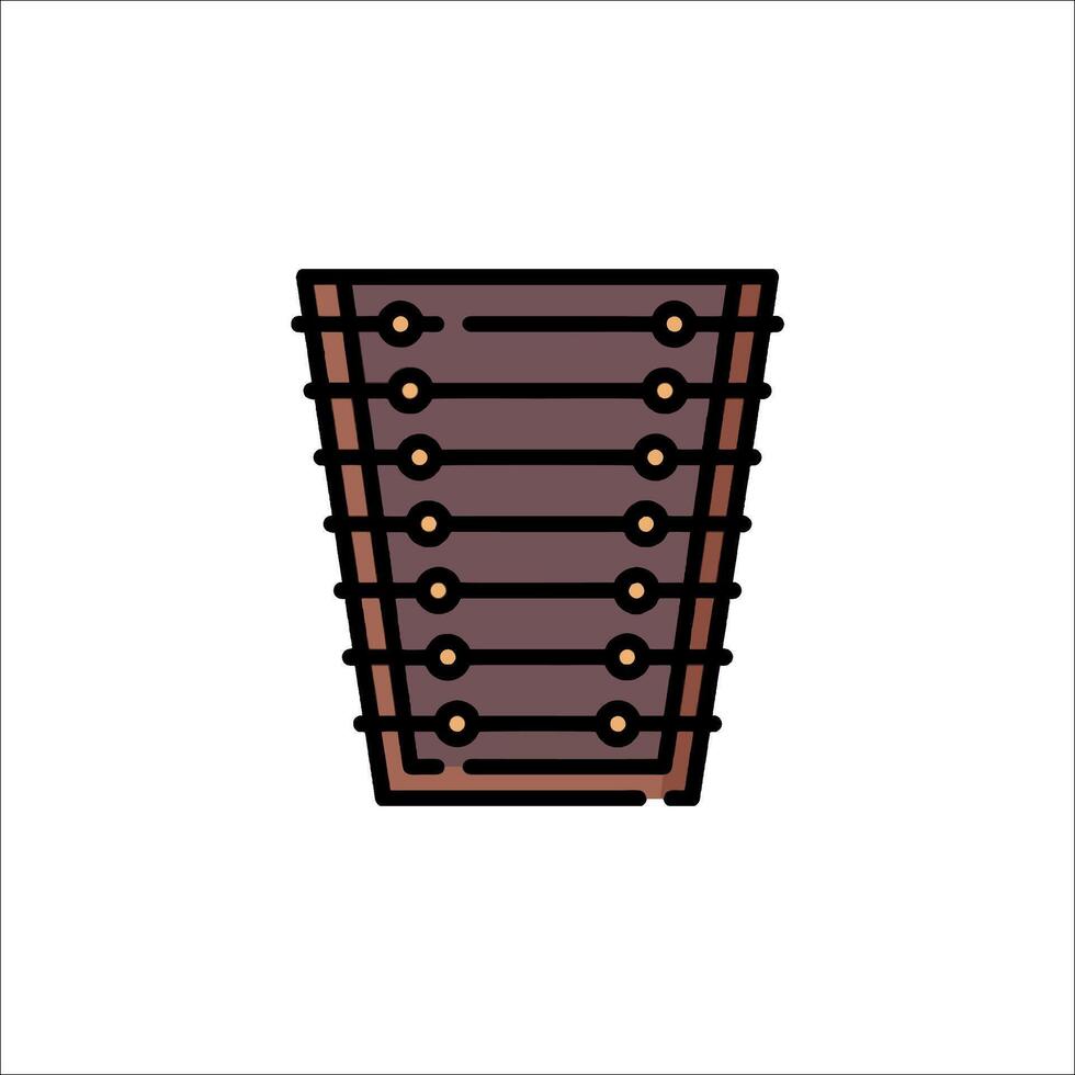 A brown chest with a few buttons on it vector