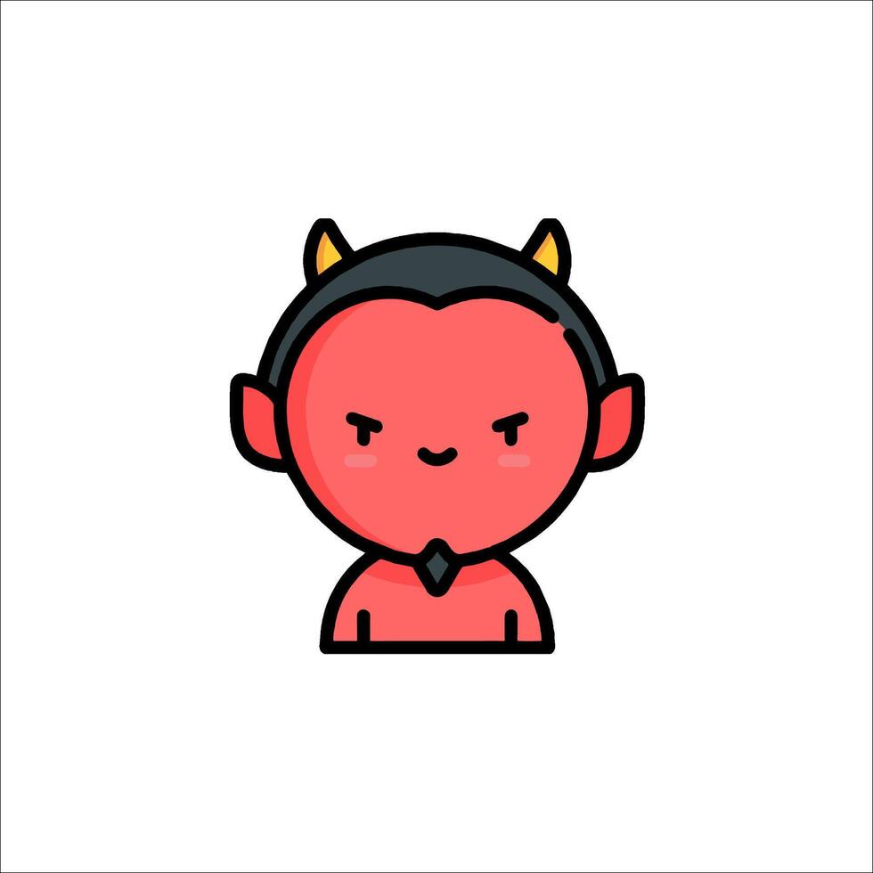 A cartoon devil with horns on his head vector