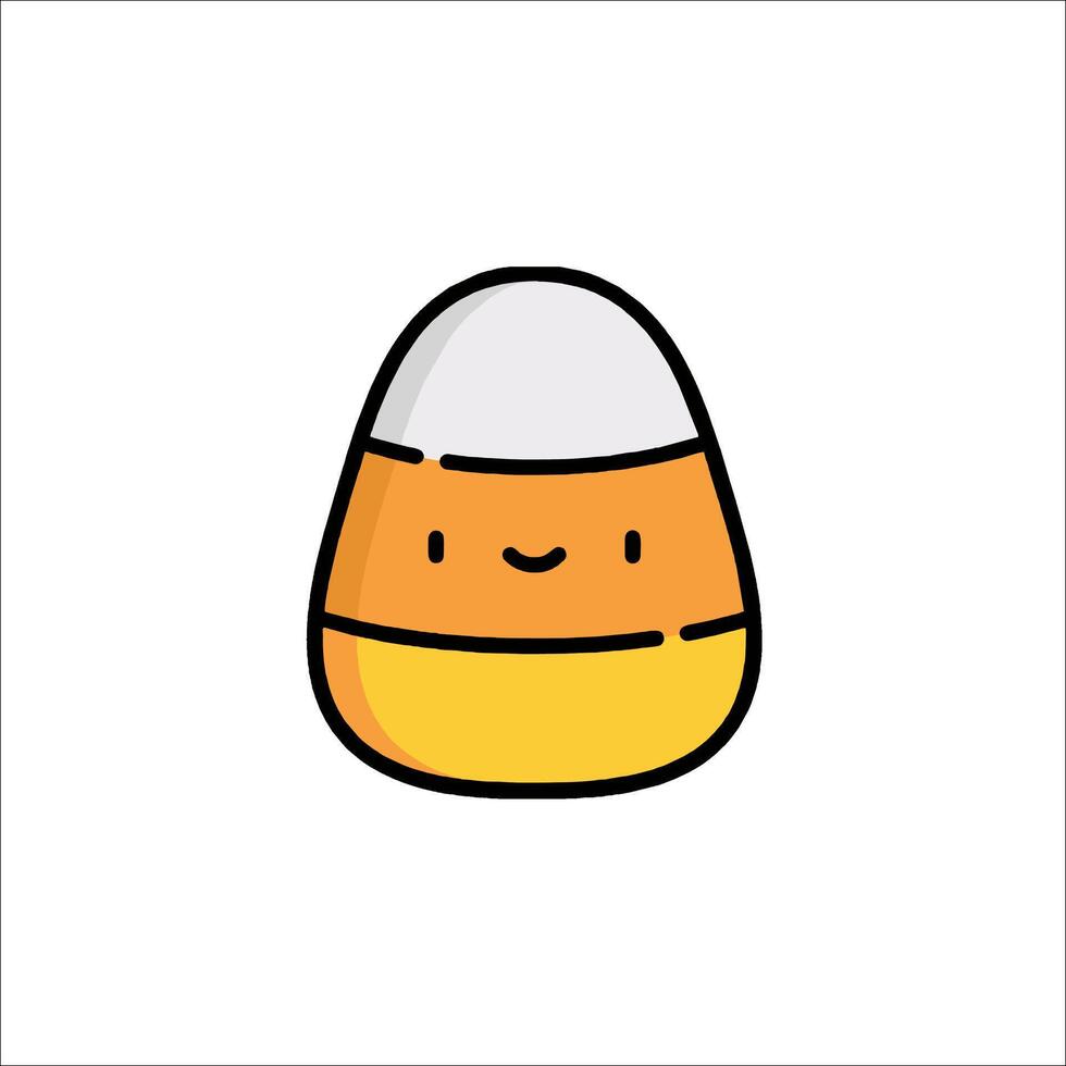 Candy corn icon with a smiley face vector