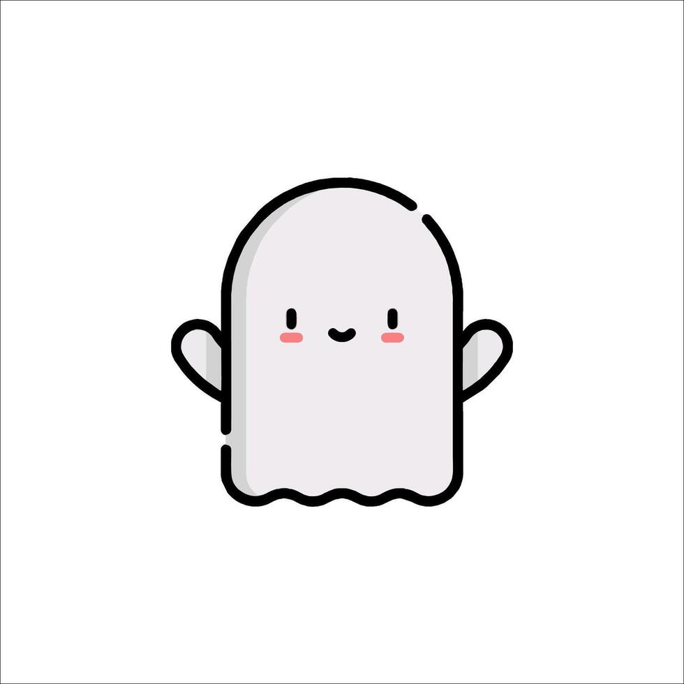 A cute ghost with a smile on its face vector