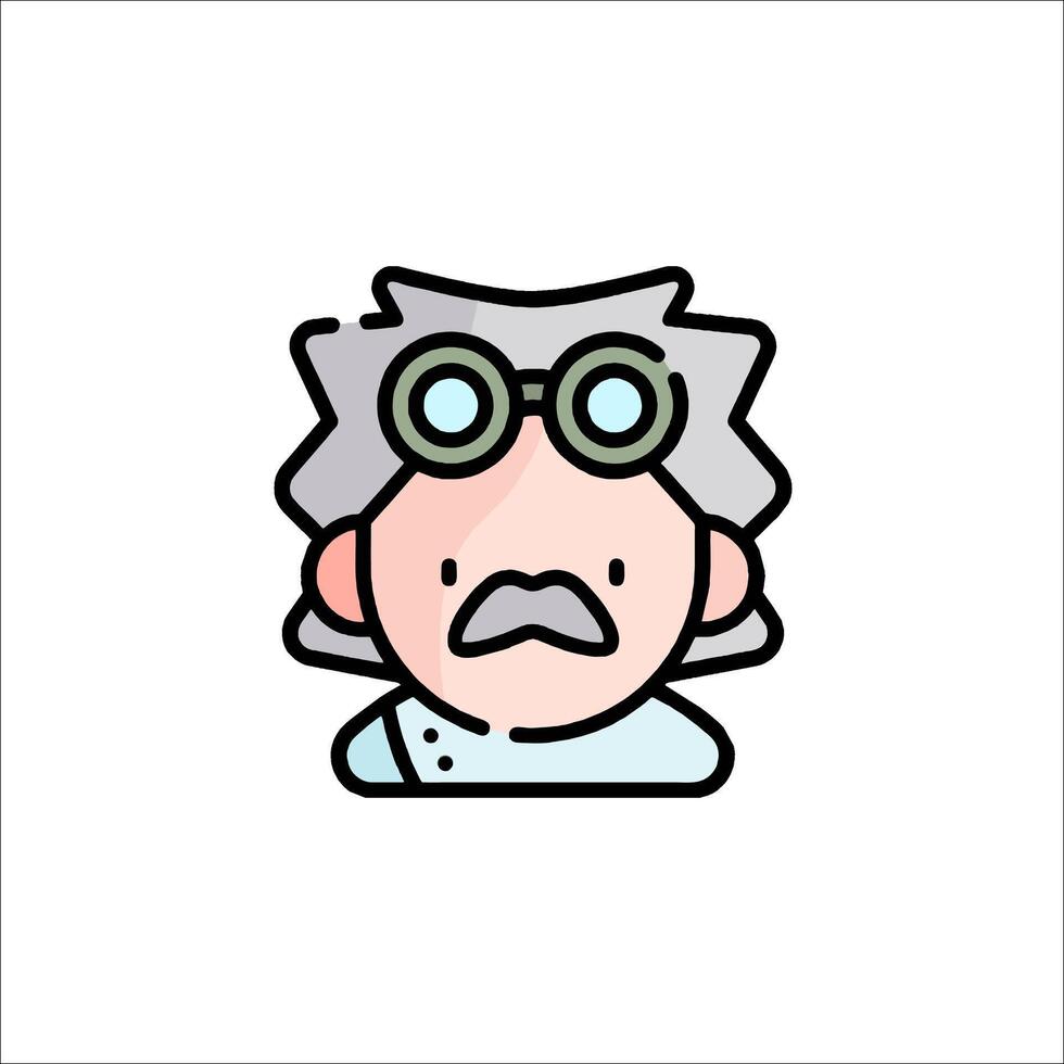 A cartoon character with glasses and a mustache vector