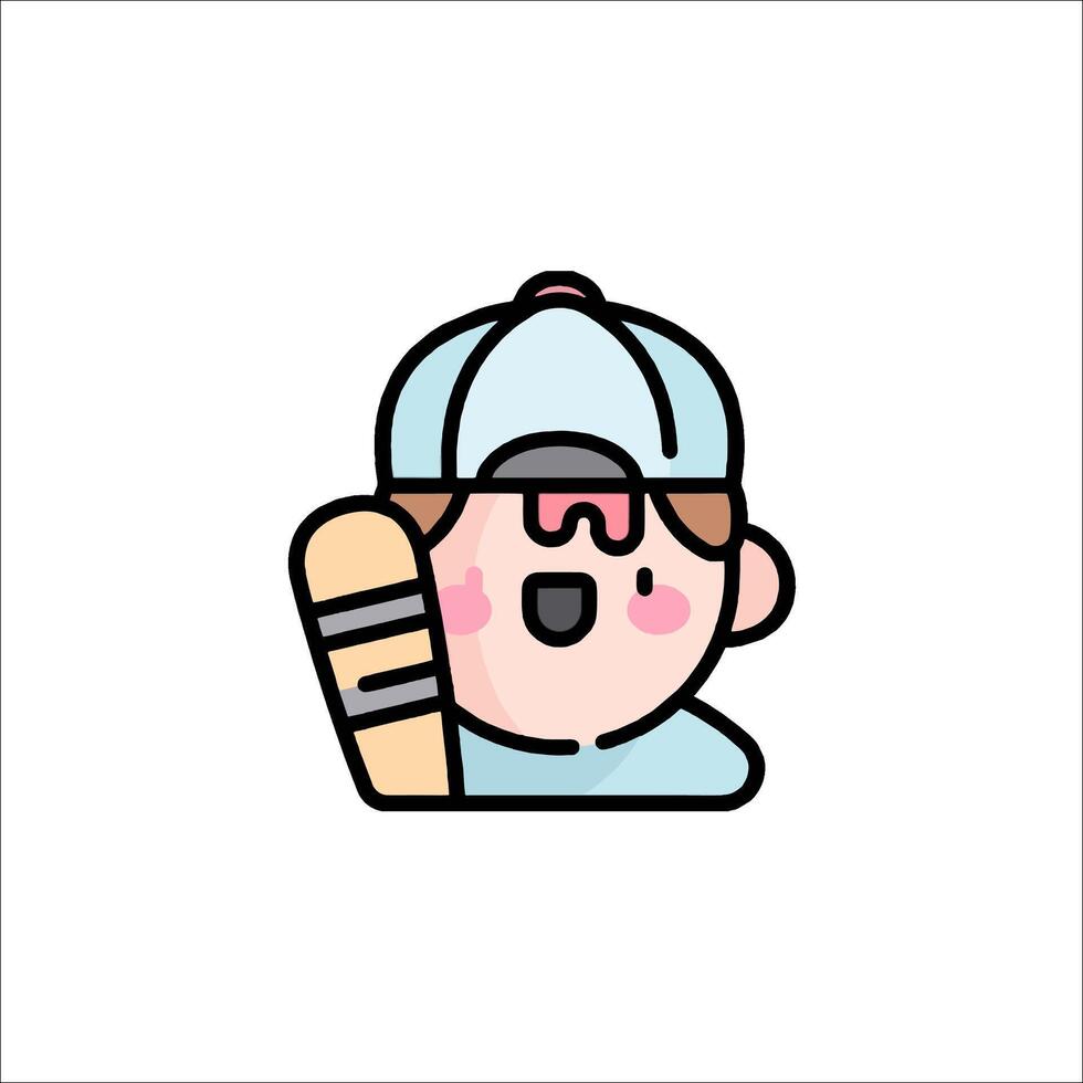 A cartoon character with a baseball bat vector