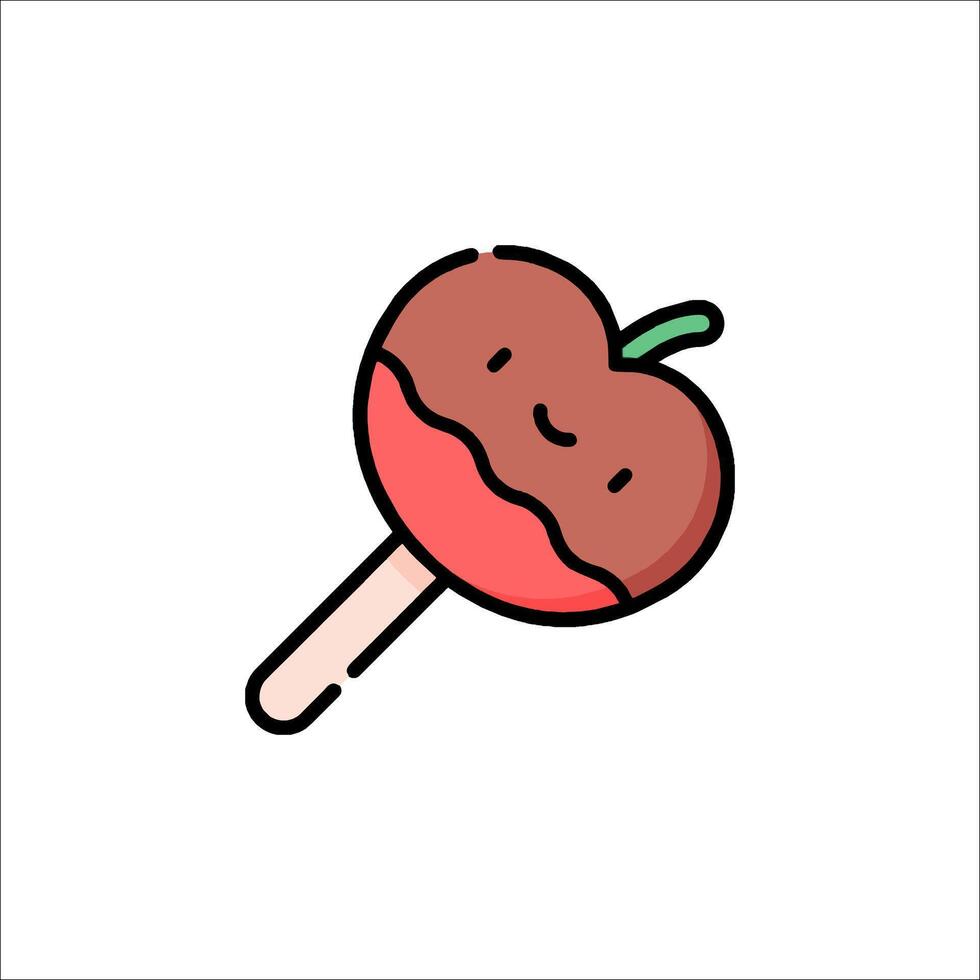 An apple with a red heart on it vector