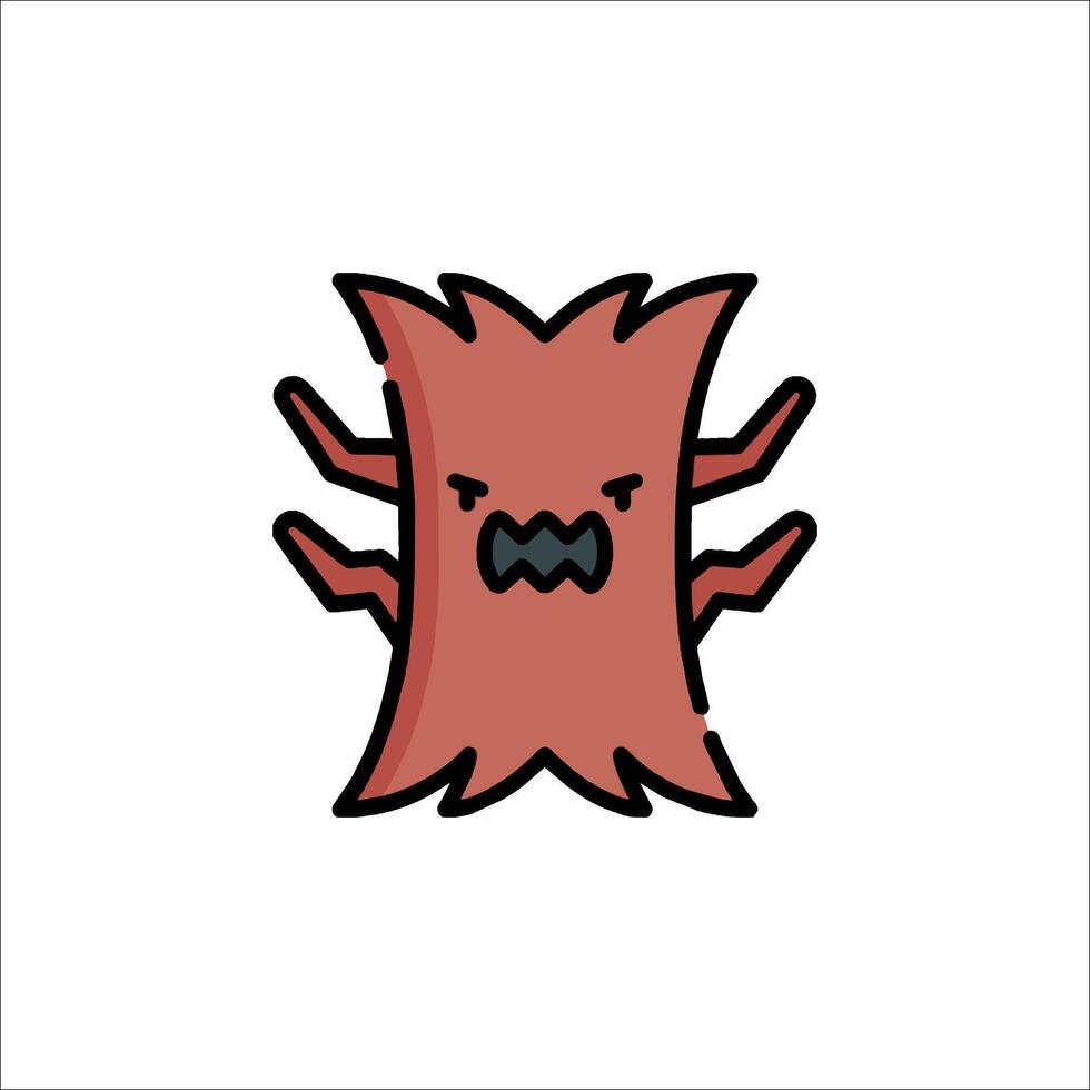 A cartoon character with a red face and two arms vector