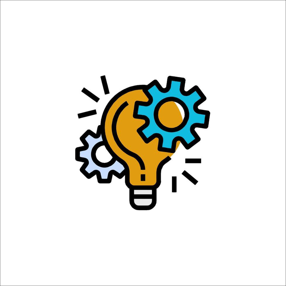 A light bulb with gears inside it vector