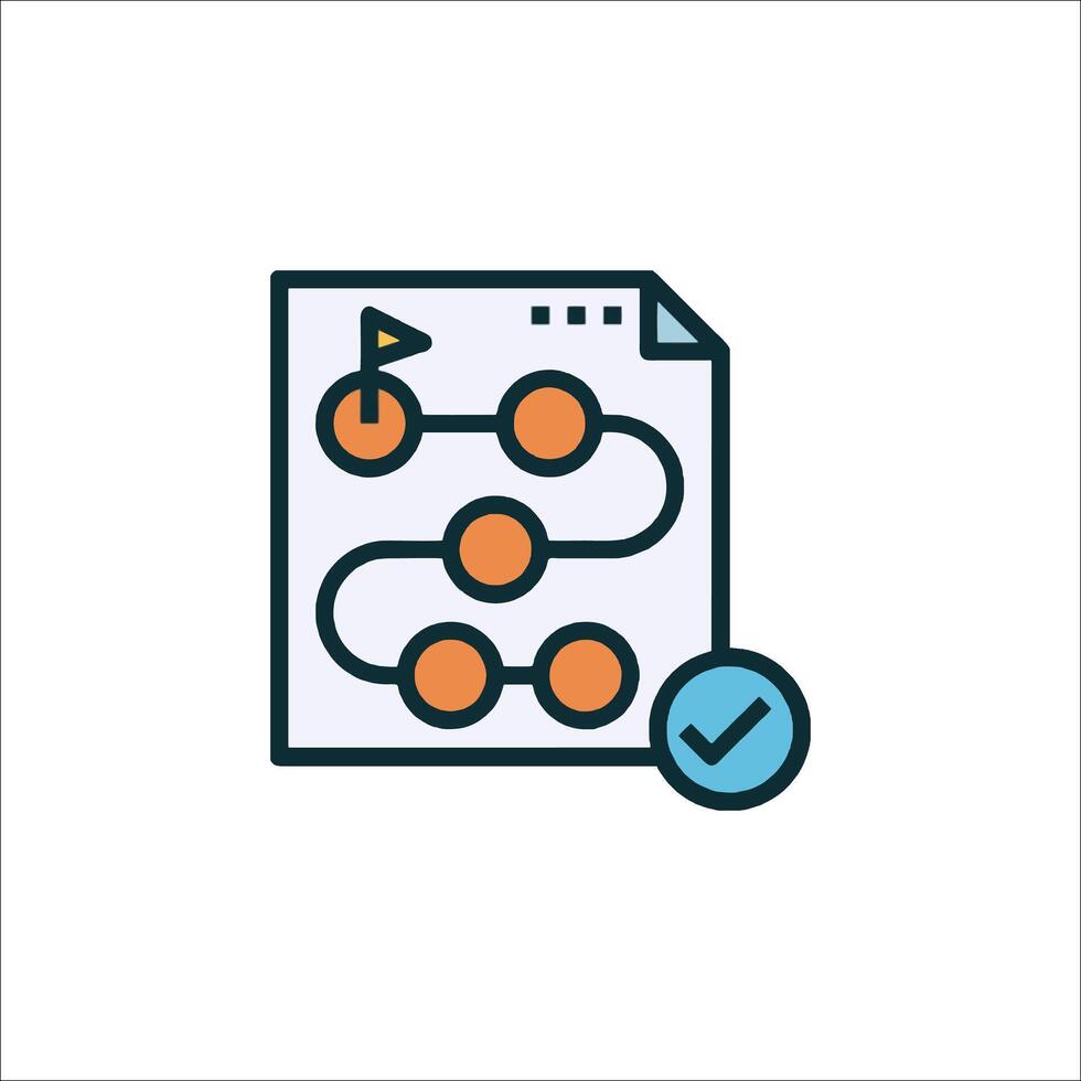 A file with a check mark and a line of dots vector