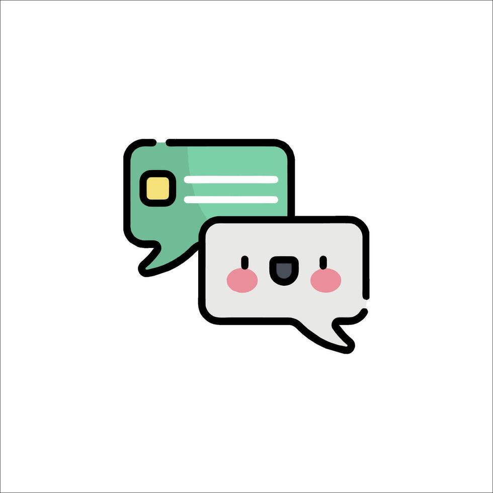 A cartoon chat bubble with a smiley face vector