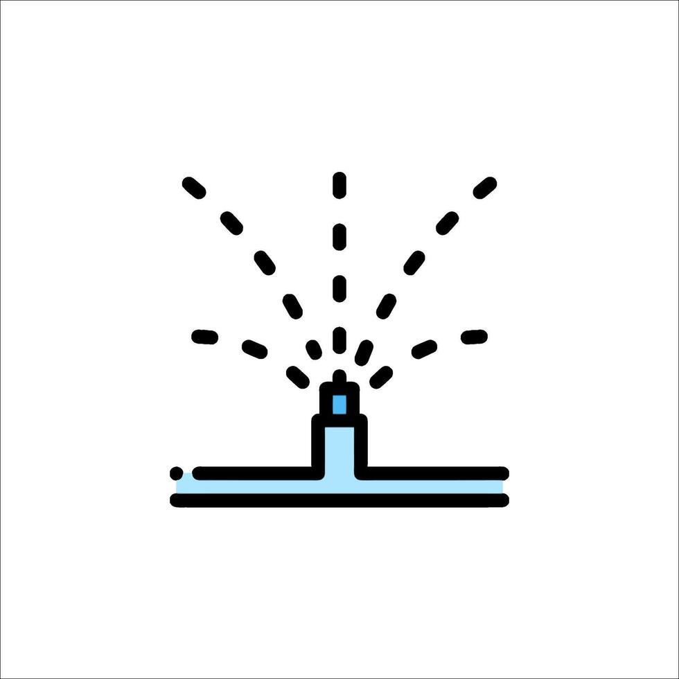 A blue icon of a fountain with water coming out of it vector