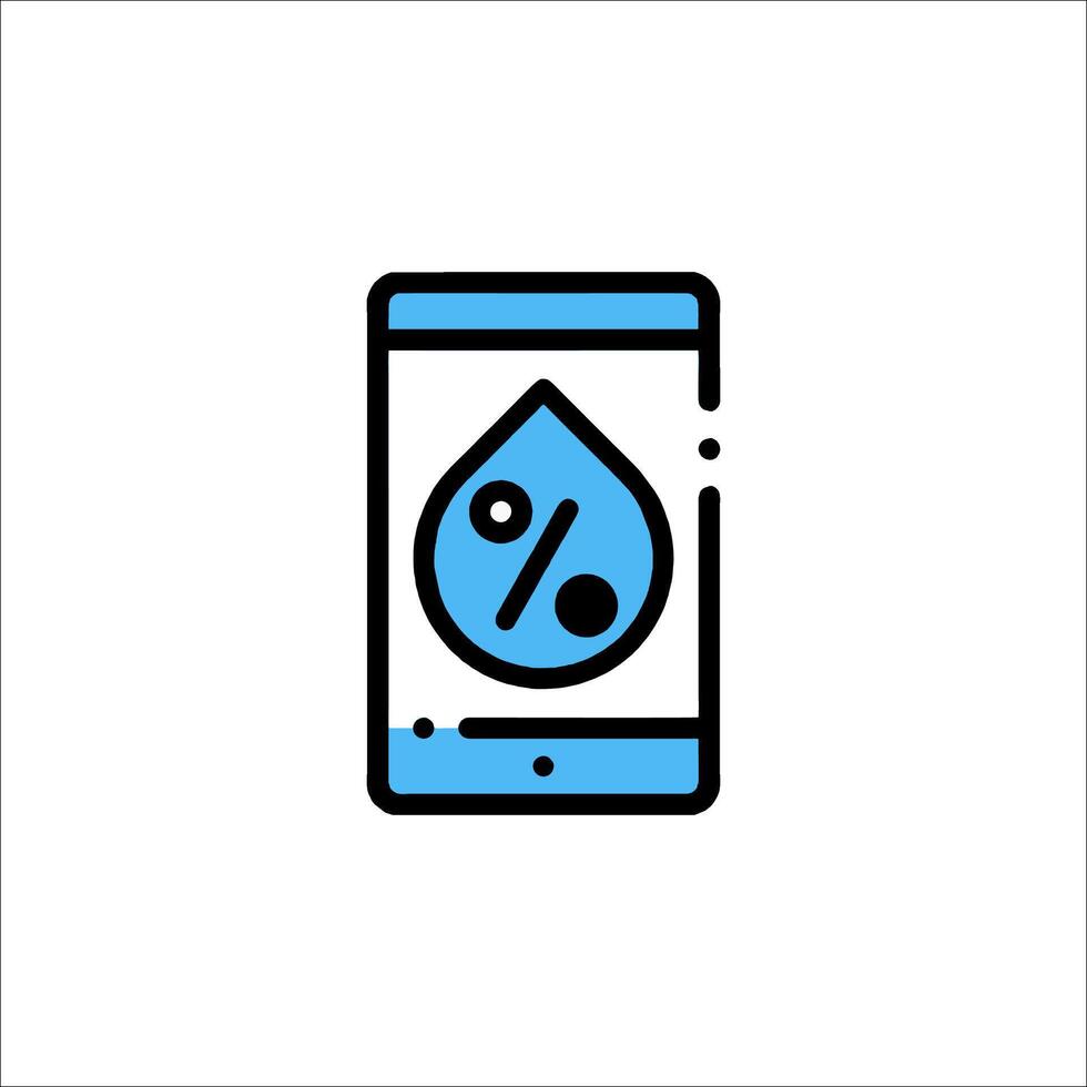 A phone with a drop of water on it vector