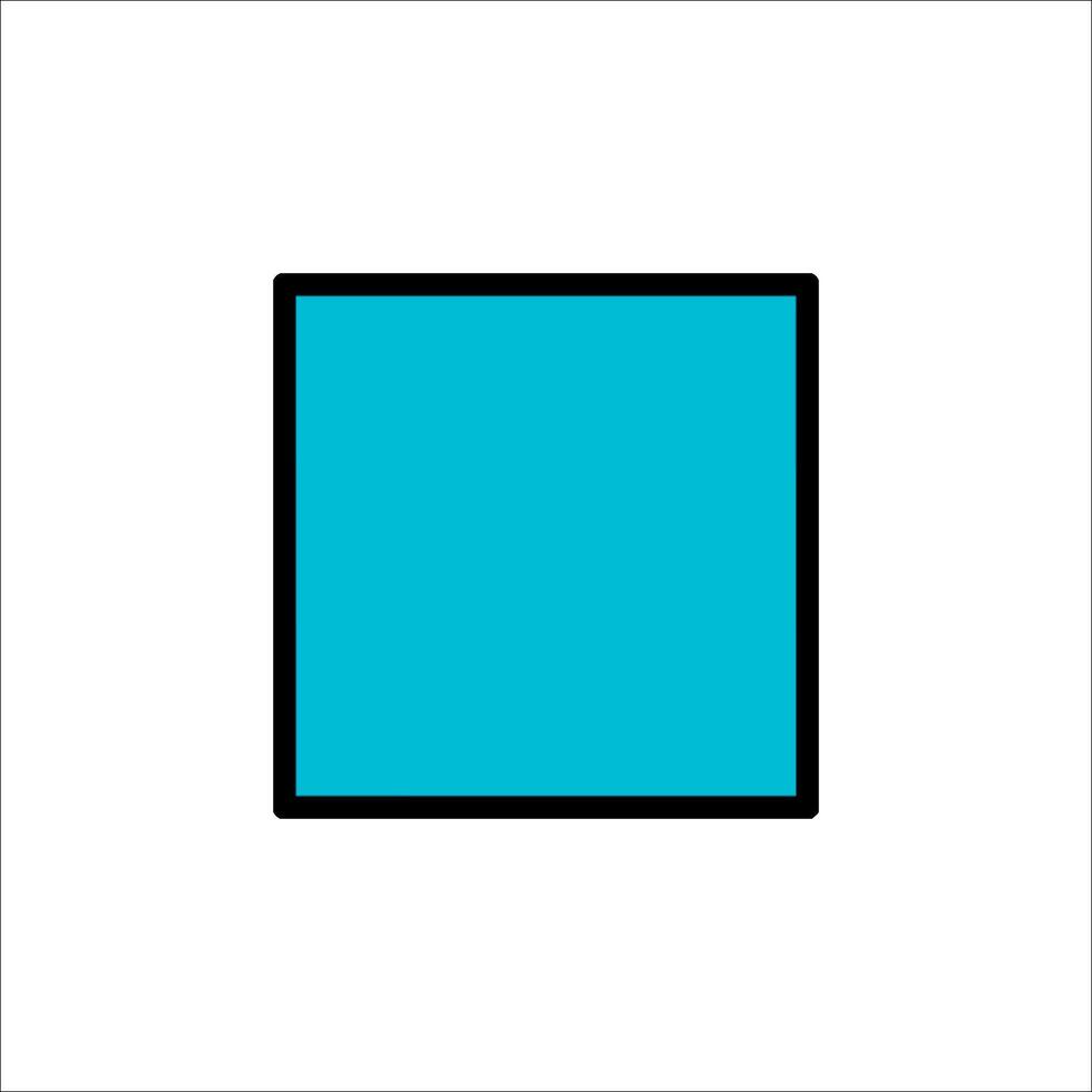 A square with a blue background and black border vector