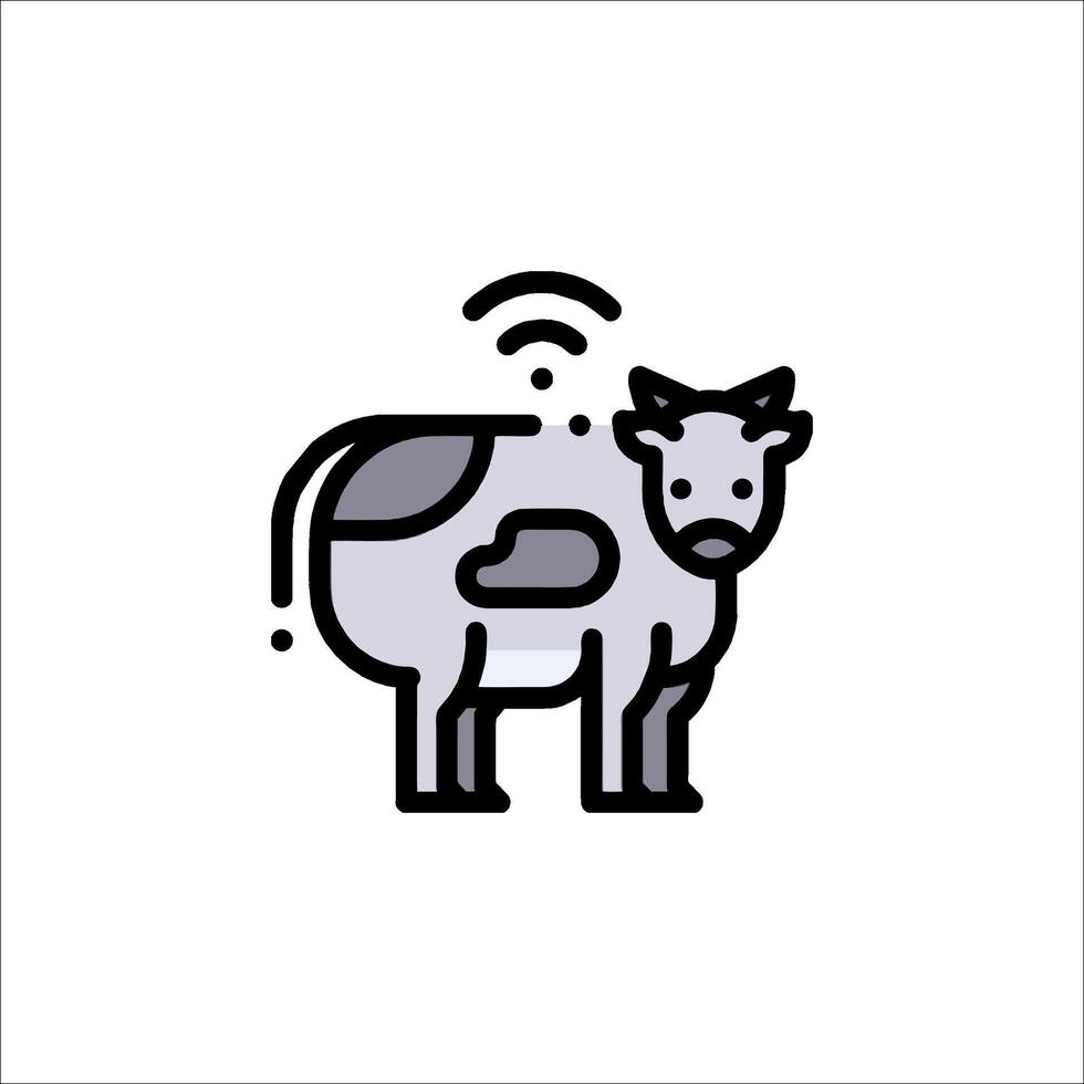 A cow with a wifi icon on it vector