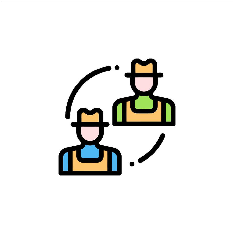 Two people in hats are in a circle vector