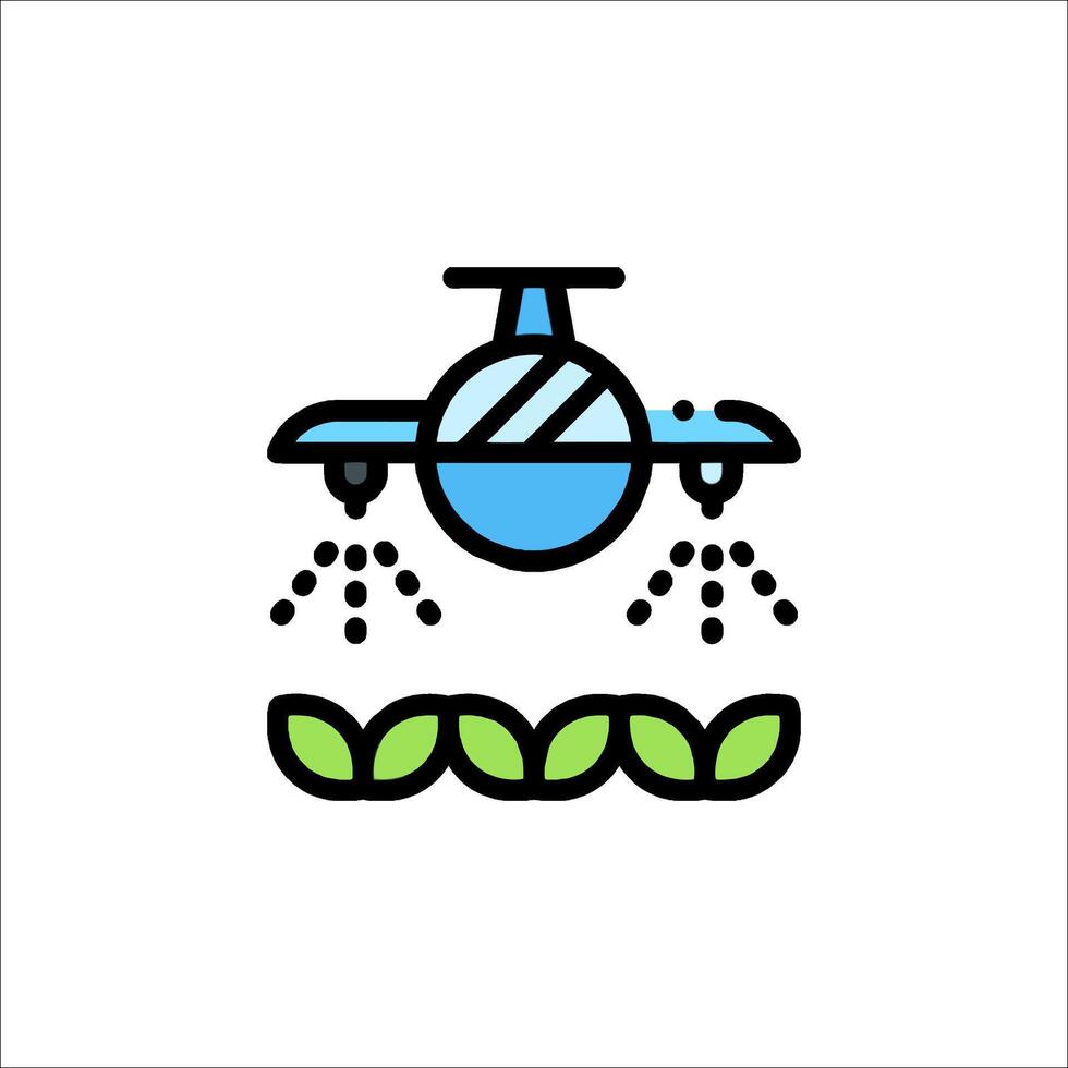 A plane with a sprayer on it and a plant vector