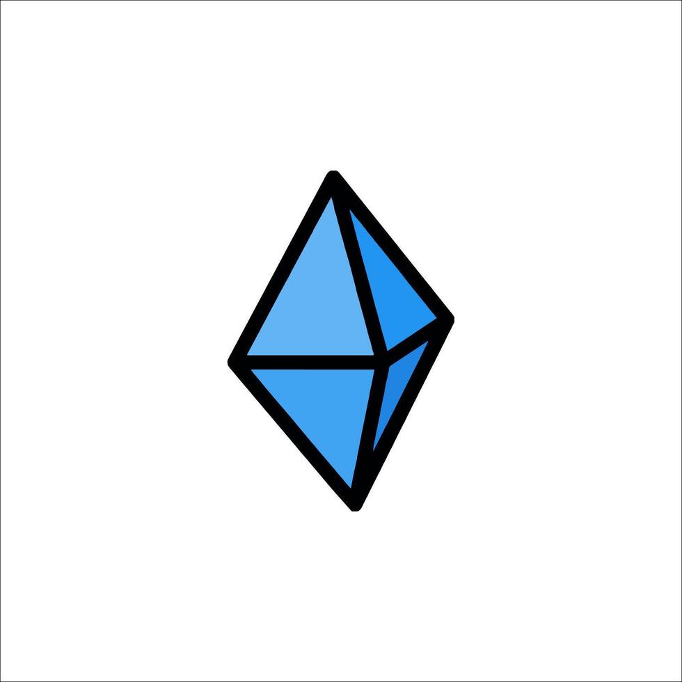 A blue diamond shaped icon on a white background vector