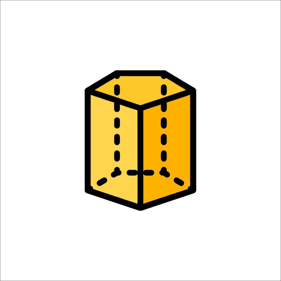A yellow cube with a line through it vector