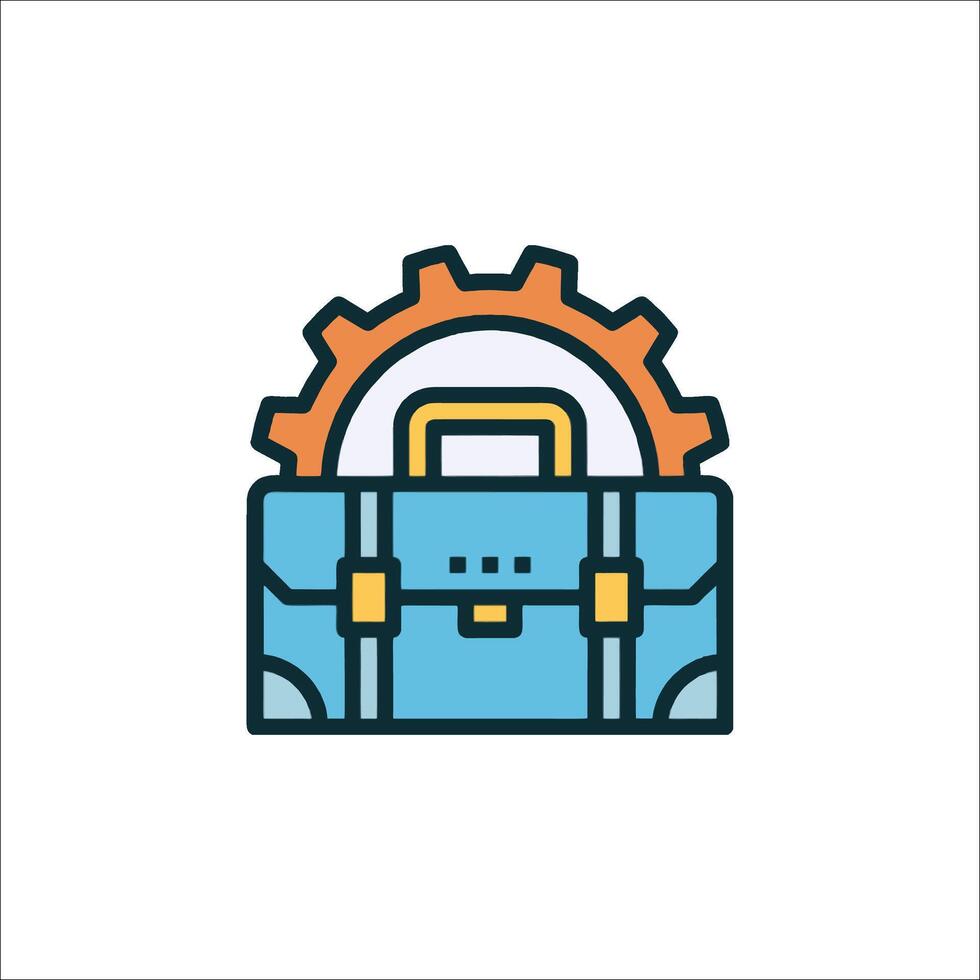 A suitcase with gears on it vector
