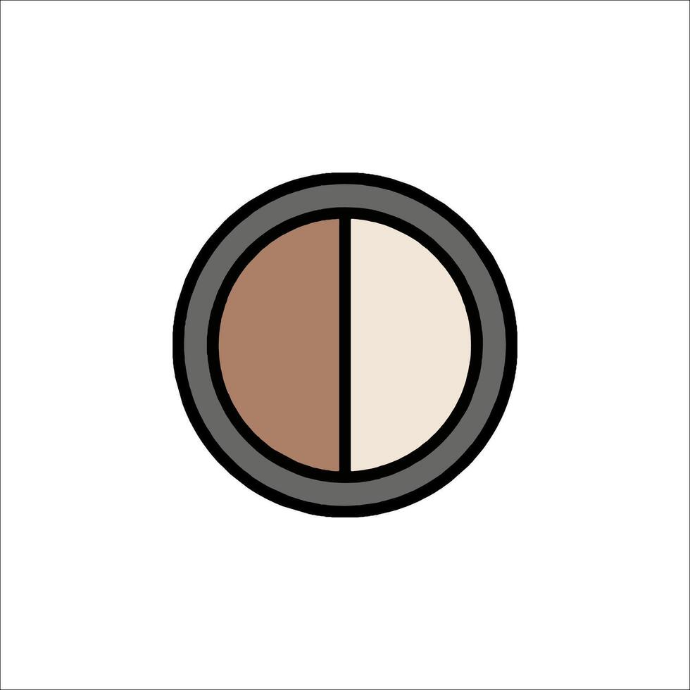 A circle with two different shades of brown vector