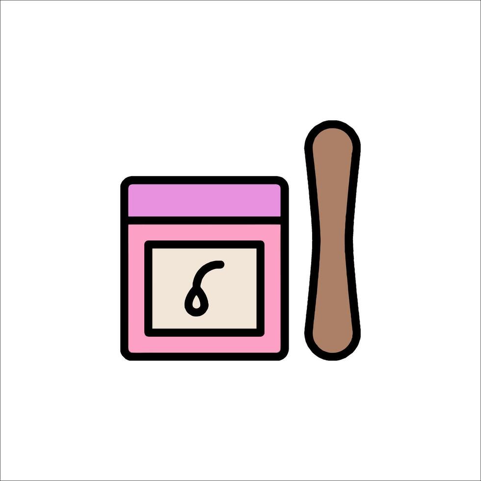 A jar of cream and a wooden spoon vector