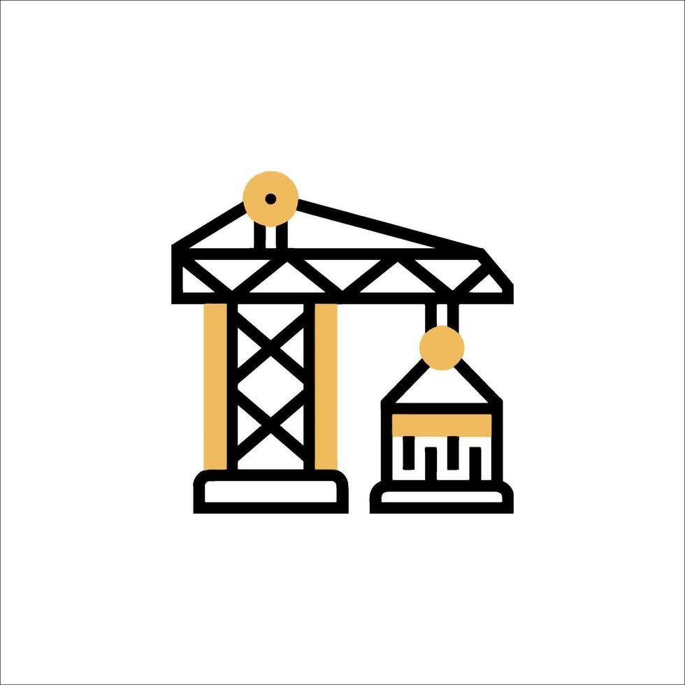 Construction crane icon illustration vector