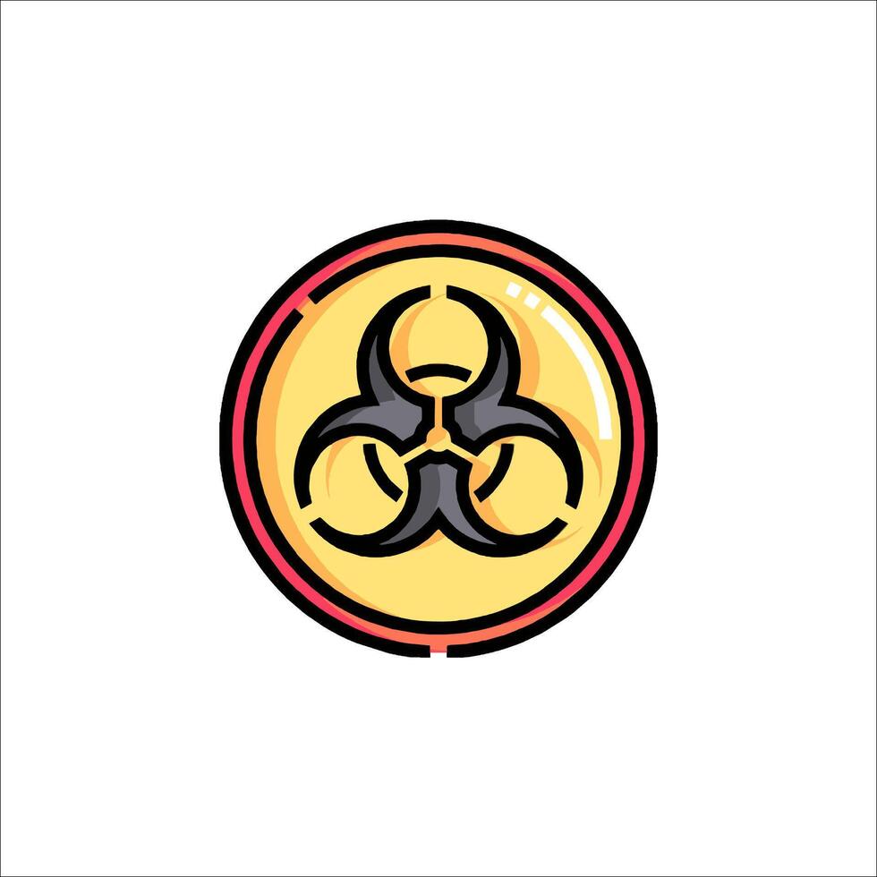 Biohazard symbol on a yellow circle vector