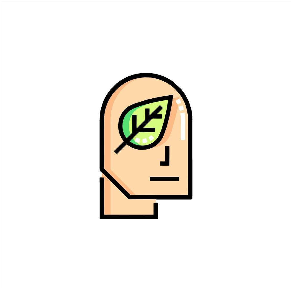 A man with a leaf on his head vector