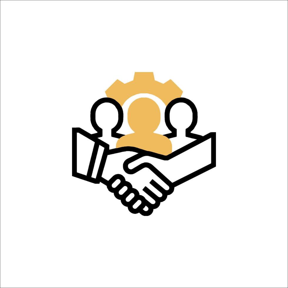 A logo for a company that is shaking hands with people vector