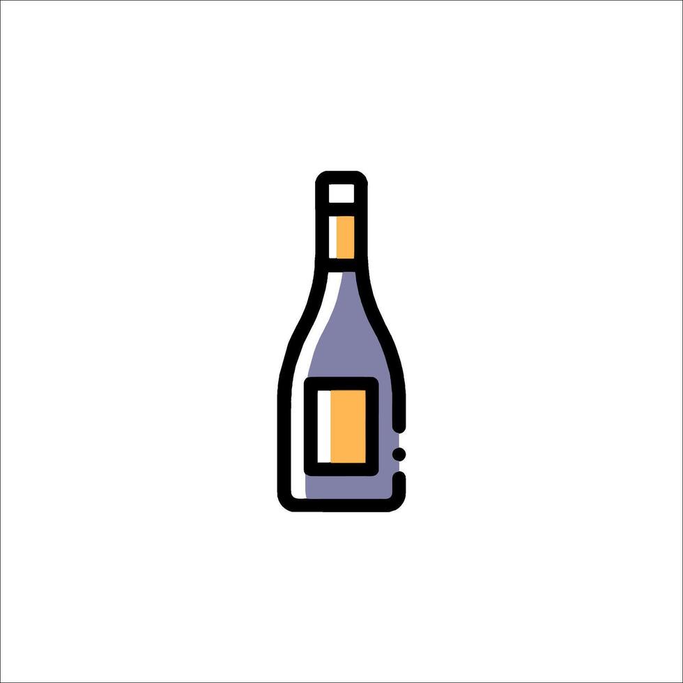 A bottle of wine icon on a white background vector