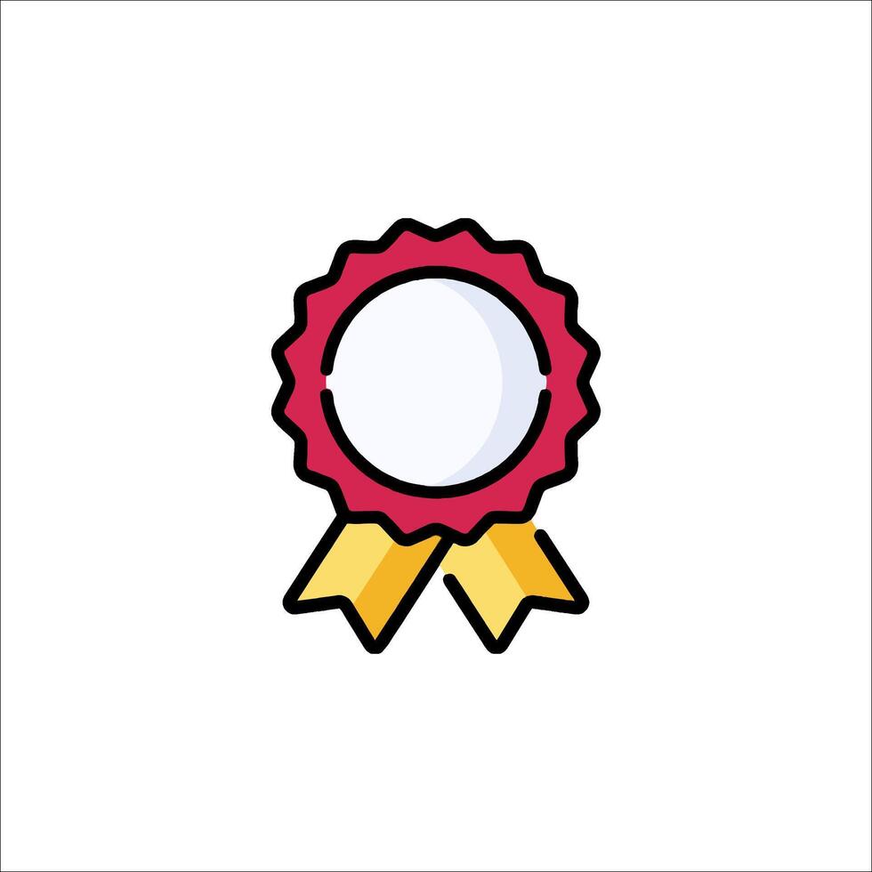 A red ribbon with a gold star on it vector