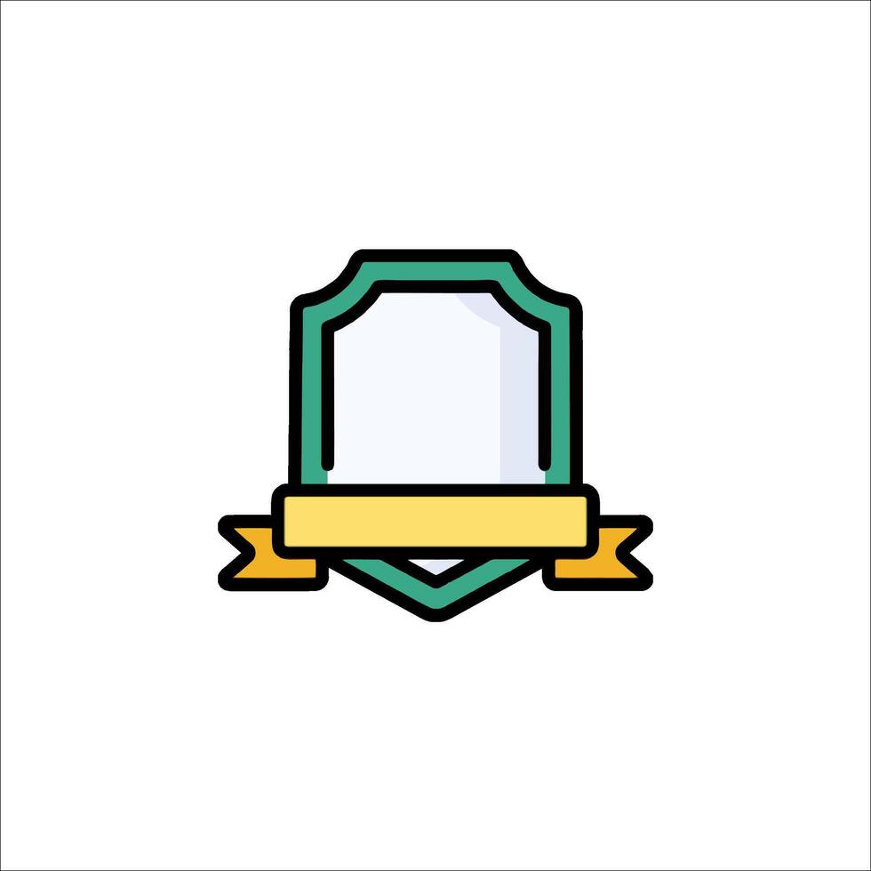 A shield icon with a ribbon and a banner vector