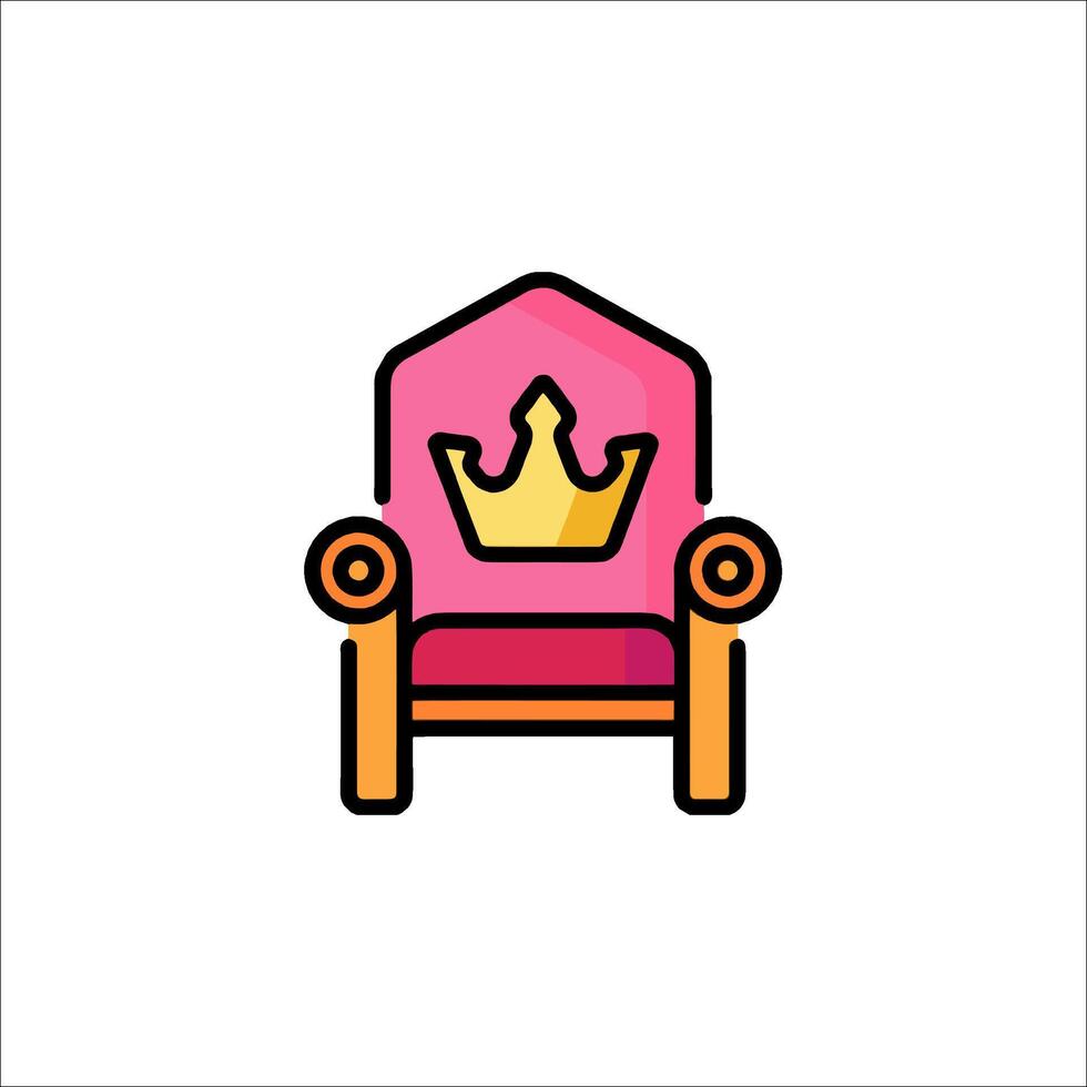 A pink chair with a crown on it vector