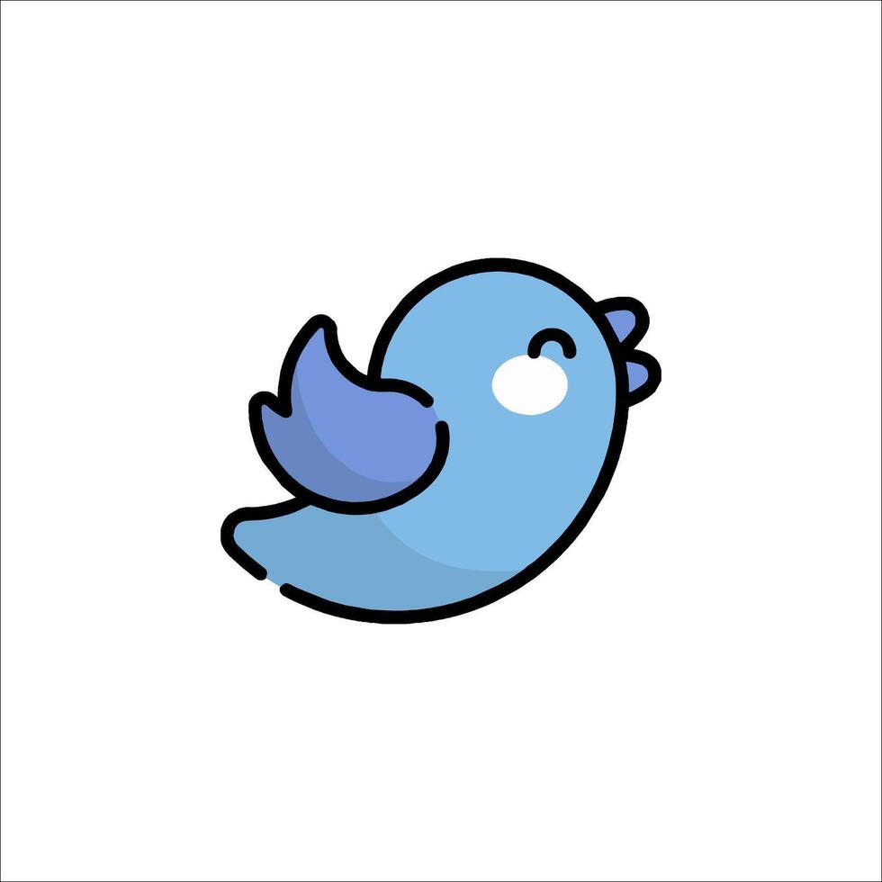 A cartoon blue bird with a white background vector