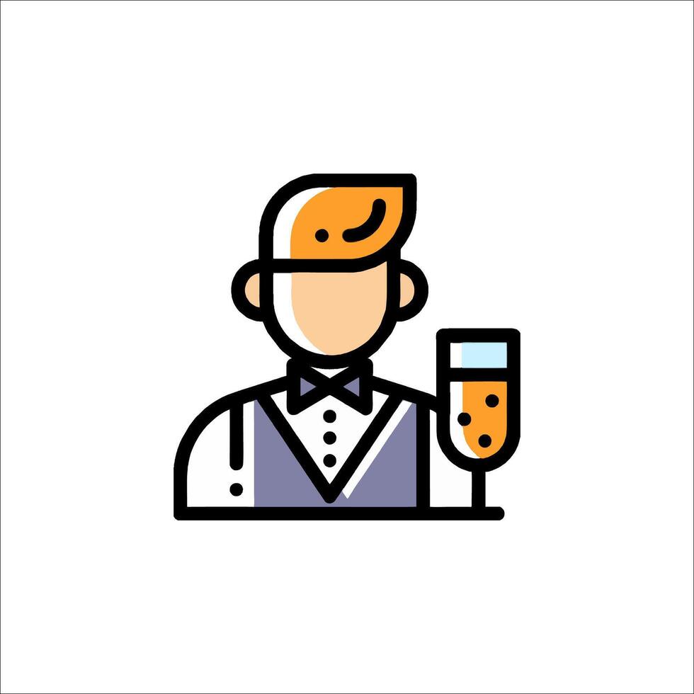 A man with a glass of wine and a bow tie vector
