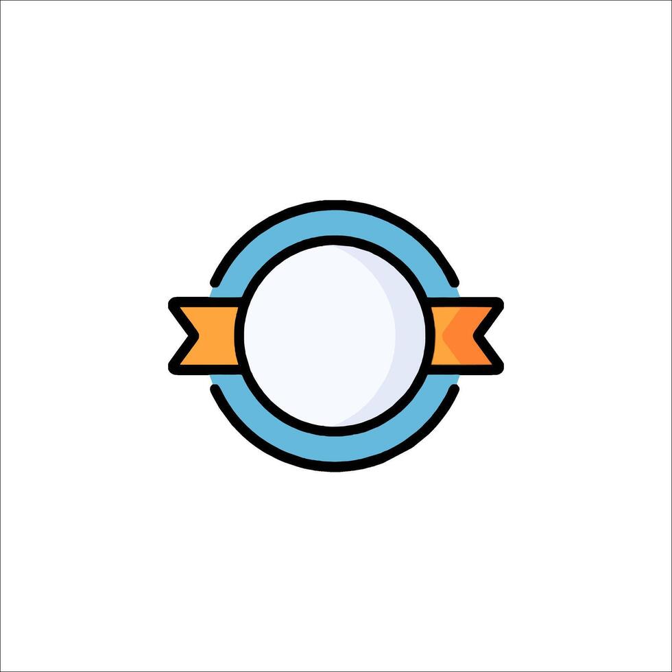 A circle with a ribbon on it vector