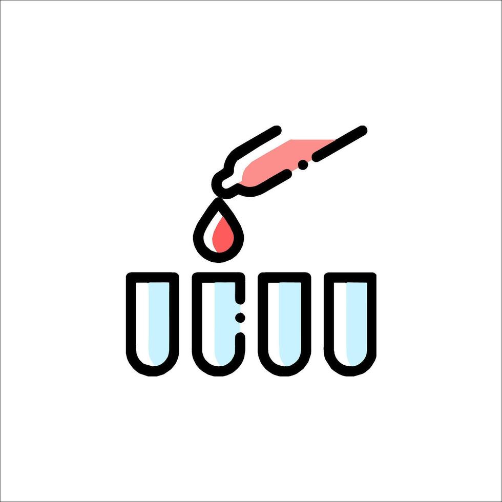 A hand is holding a test tube and pouring liquid into it vector