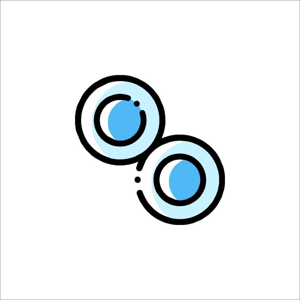 Two blue circles with a line connecting them vector
