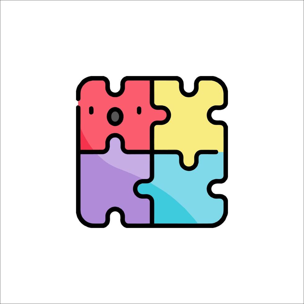 A colorful puzzle piece with a face on it vector