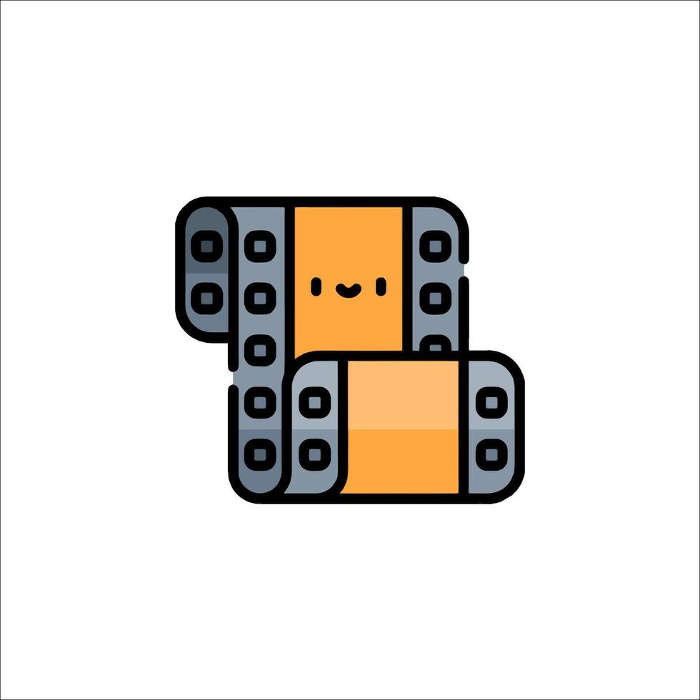 A film reel icon with a smiley face vector