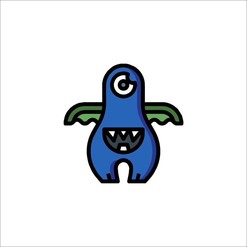 A blue monster with a green eye and a green mouth vector