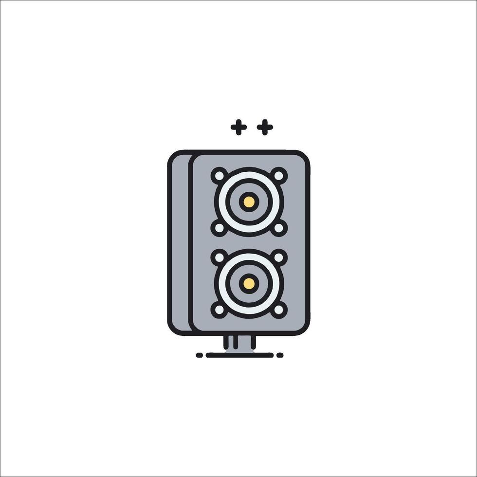 A speaker icon with two speakers on top vector