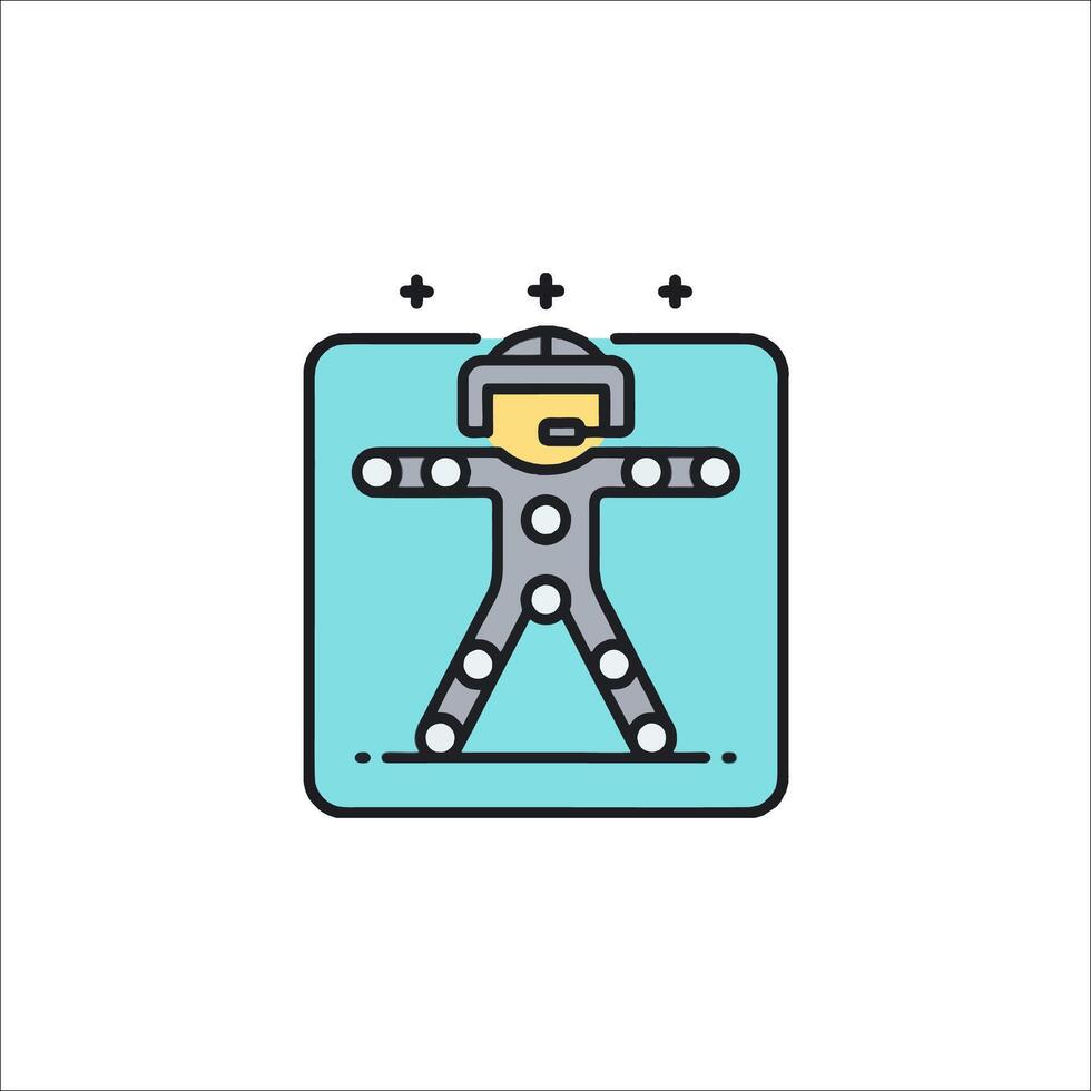 A robot in a suit with a helmet on vector