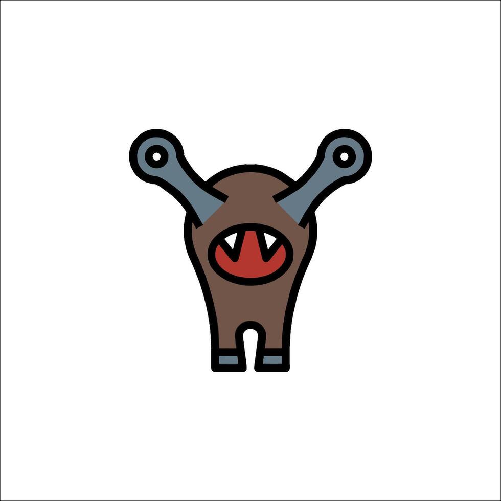 A cartoon monster with two arms and two legs vector