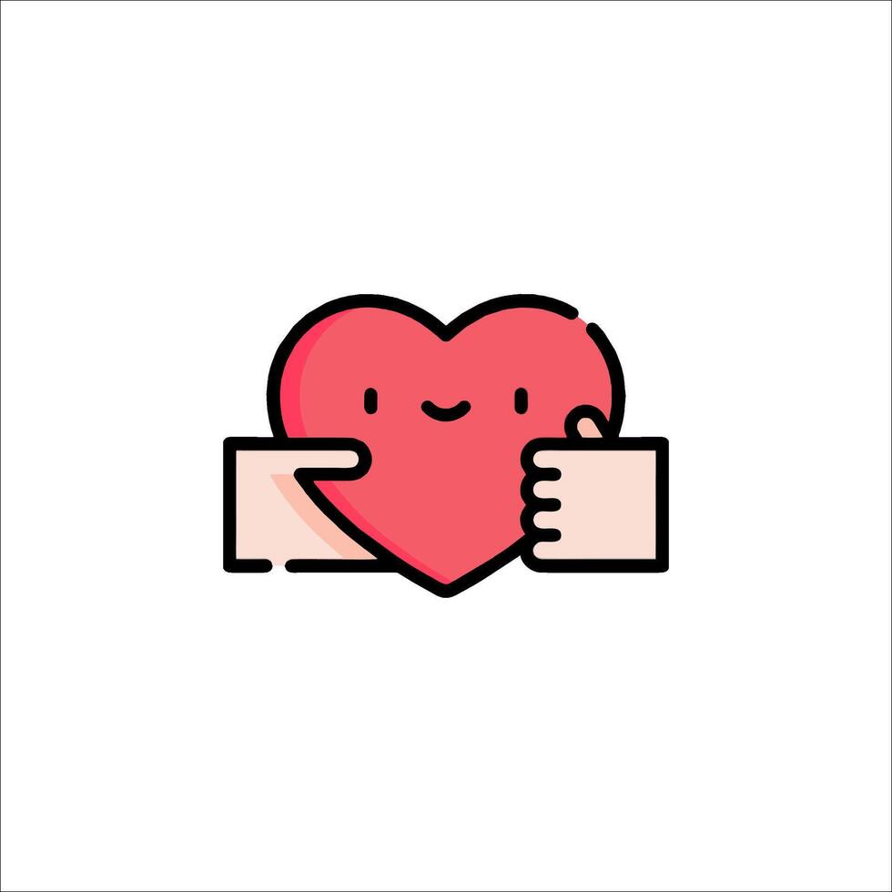 A heart with a thumbs up icon vector