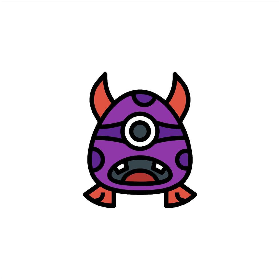 A purple monster with a big eye vector