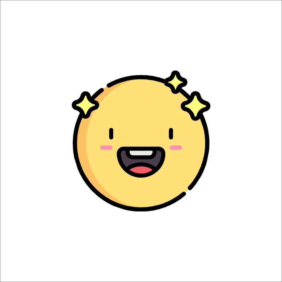 A cartoon smiley face with stars on it vector